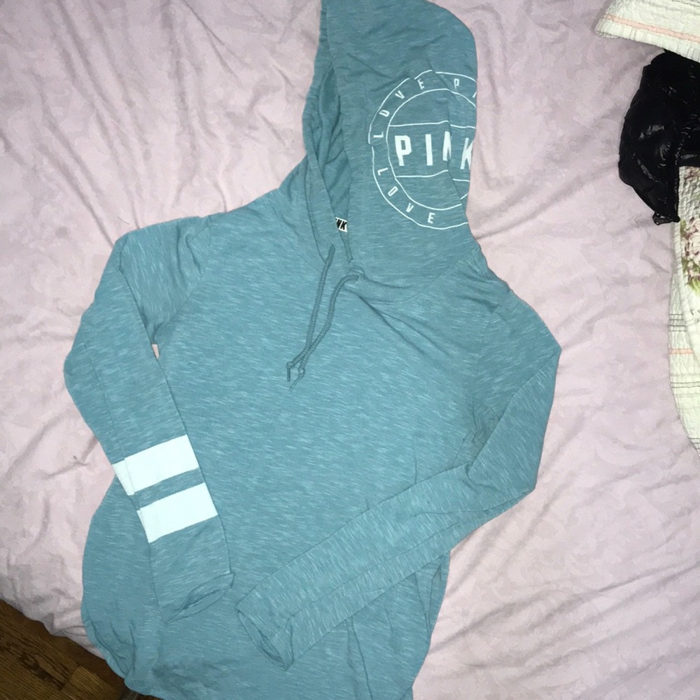 (Pink) light blue hoodie